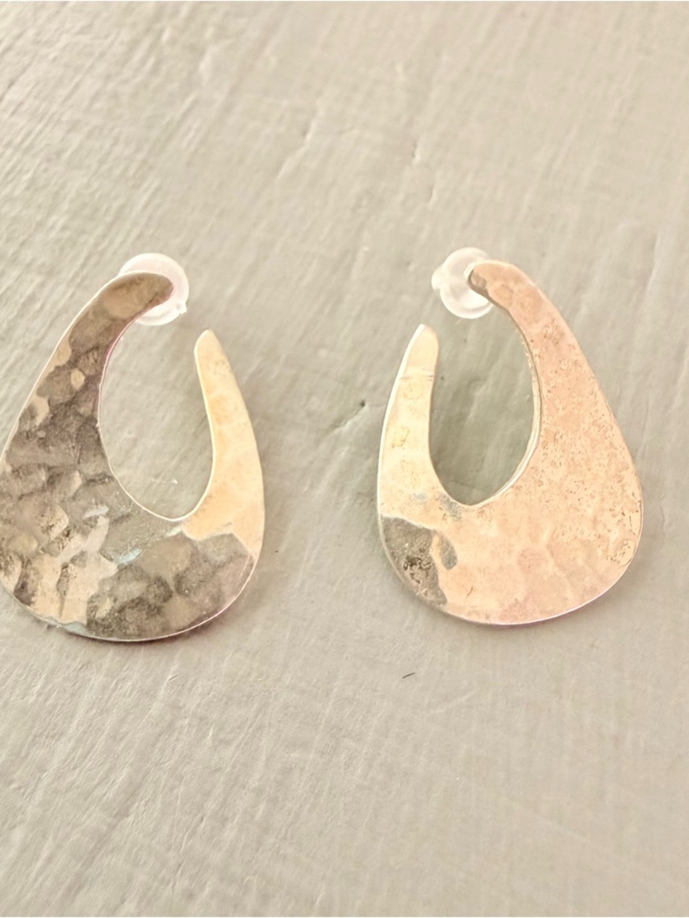 925 Hammered Sterling Silver Earrings - Picture 7 of 7